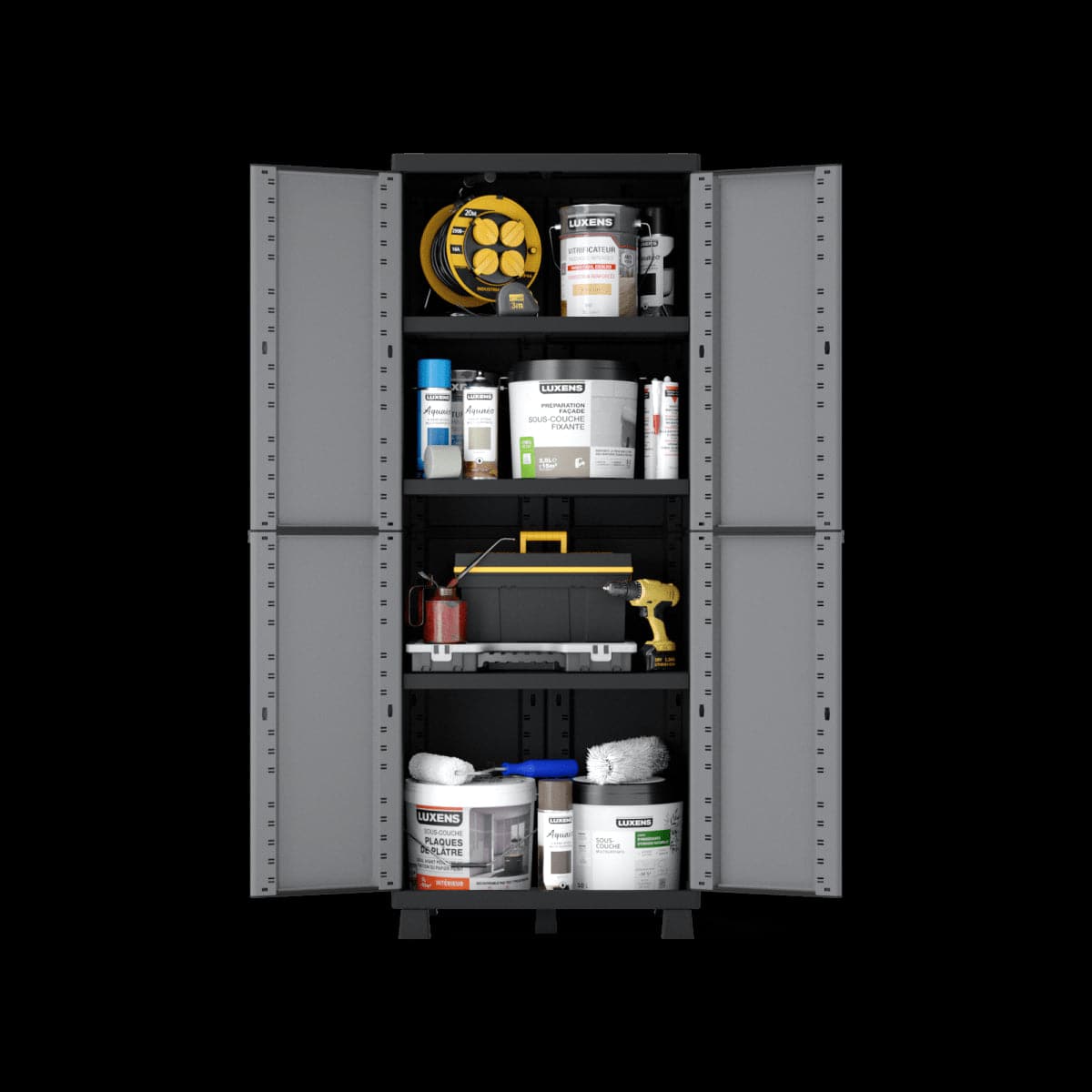 Bricocenter HIGH TRANSFORMABLE RESIN WARDROBE 170X68X39CM SPACEO GREY