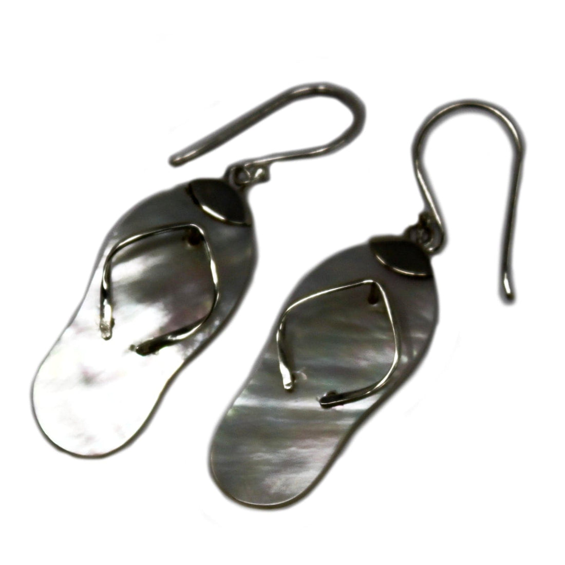 Shell & Silver Earrings - Flip-flops- MOP - best price from Maltashopper.com SSE-02