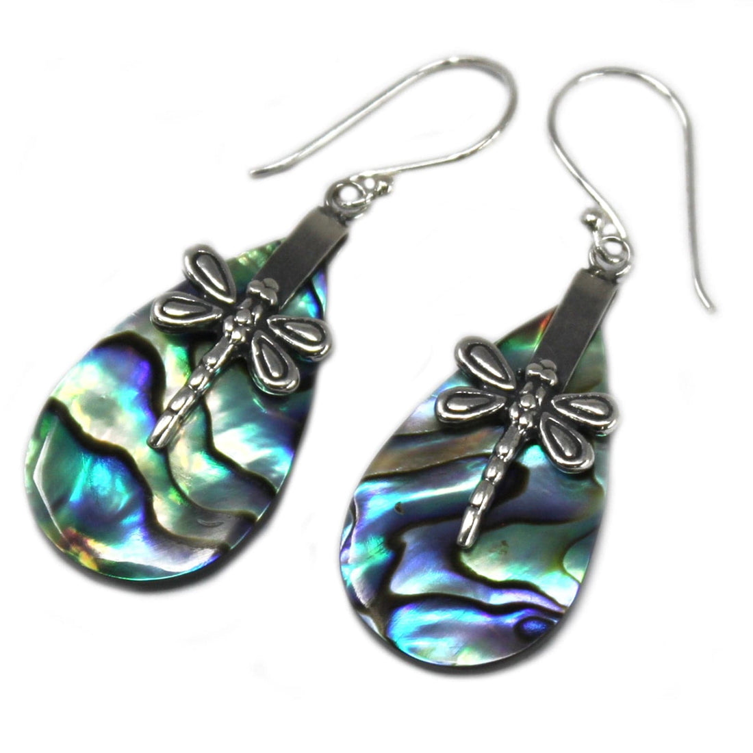 Shell & Silver Earrings - Dragonflies - Abalone - best price from Maltashopper.com SSE-10