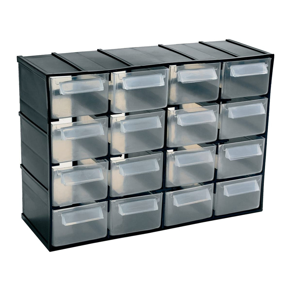 CHEST OF DRAWERS 22,1X8,5X15,6 CM MADE OF TRANSPARENT IMPACT-RESISTANT POLYSTYRENE WITH 16 DRAWERS