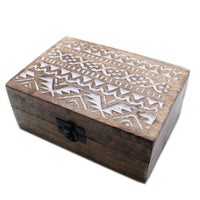 White Washed Wooden Box - 6x4 Slavic Design - best price from Maltashopper.com WWIB-03