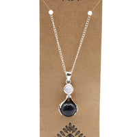 Gemstone Healing Hands Pendant - Black Agate - best price from Maltashopper.com GPJ-15