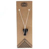 Gemstone Guardian Angel Pendant - Black Agate - best price from Maltashopper.com GPJ-20