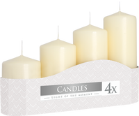 Set of Pillar Candles 50mm (11/16/22/33H) (4 pieces) - Ivory - best price from Maltashopper.com PC-05