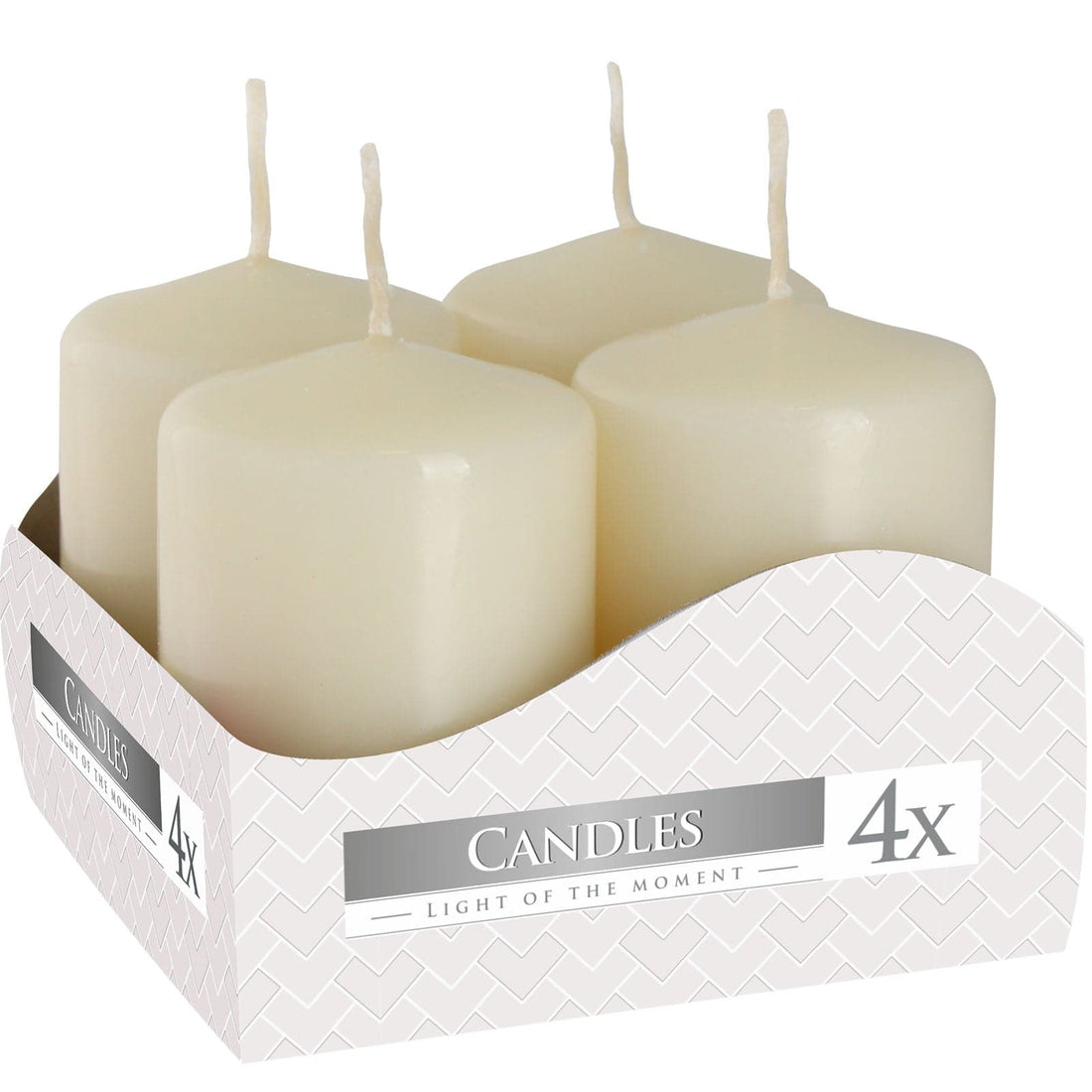 Set of Pillar Candles 40x60mm (4 pieces) - Ivory - best price from Maltashopper.com PC-01