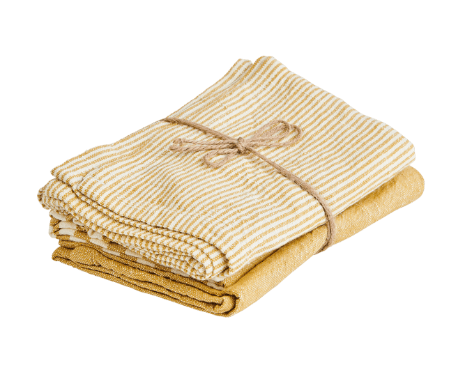 Casa LAURENT Tea towel set of 3 yellow, W 50 x L 70 cm