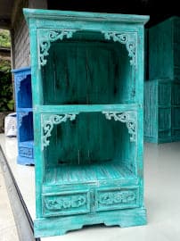 Albasia Bathroom Cabinet - Turquoise wash - best price from Maltashopper.com BCAB-05