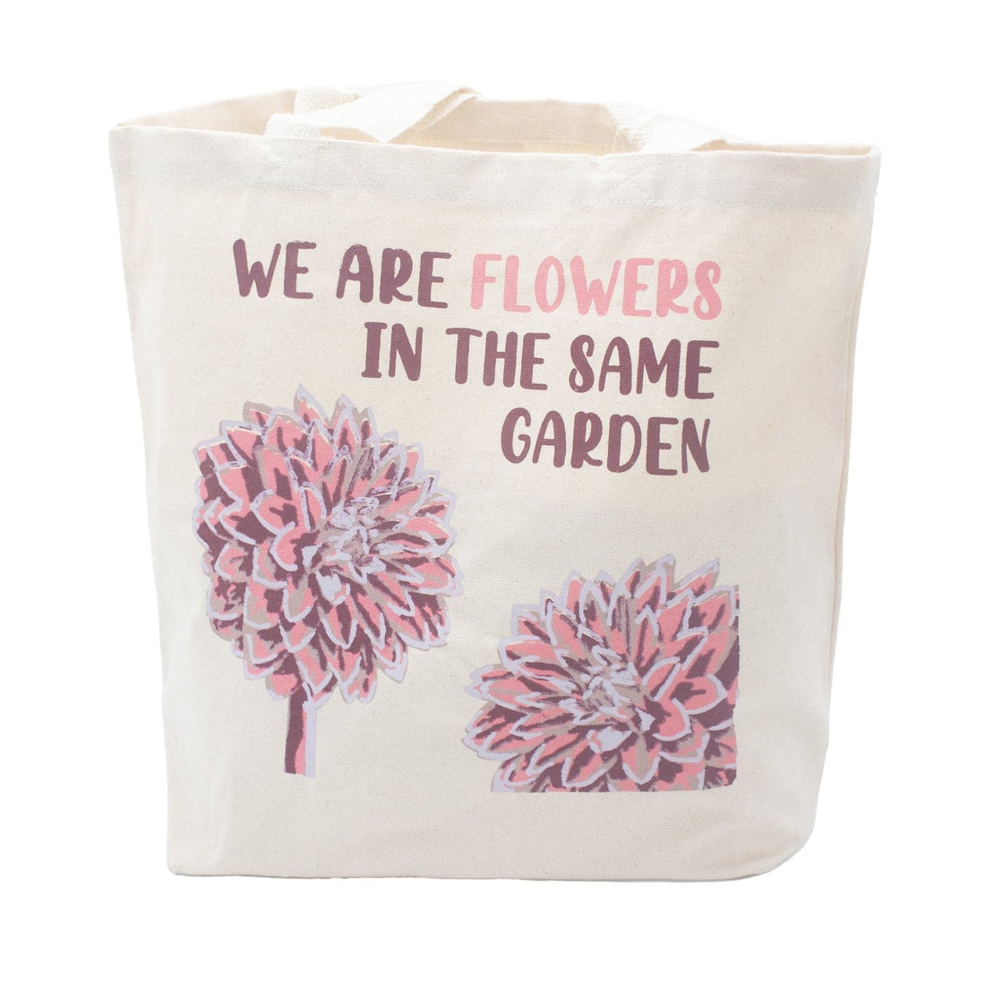 Printed Cotton Bag - We are Flowers - Natural - best price from Maltashopper.com PCB-03C
