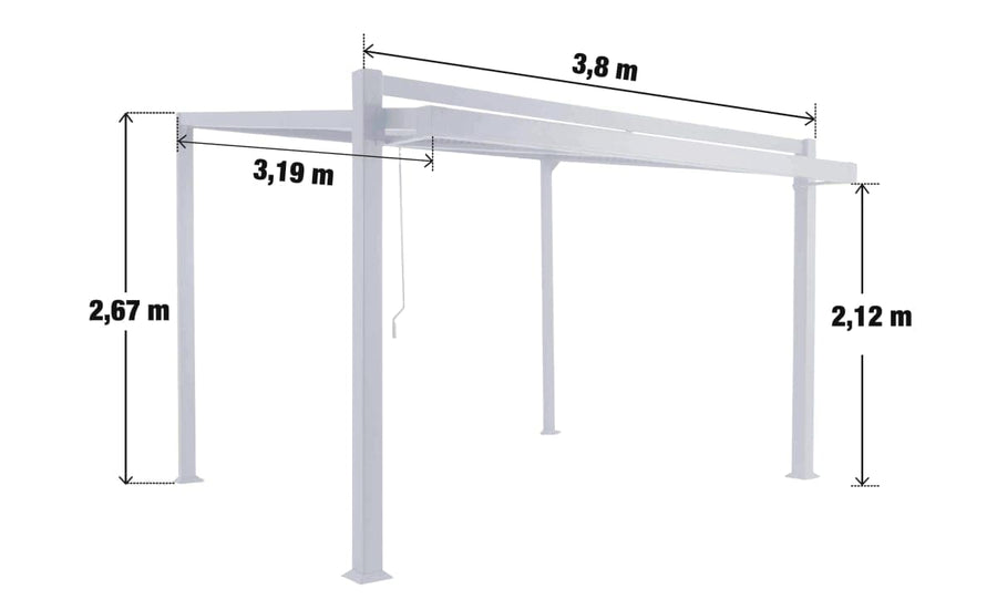 Bricocenter NATERIAL ODYSSEA PERGOLA 319X380 ALUMINIUM WHITE