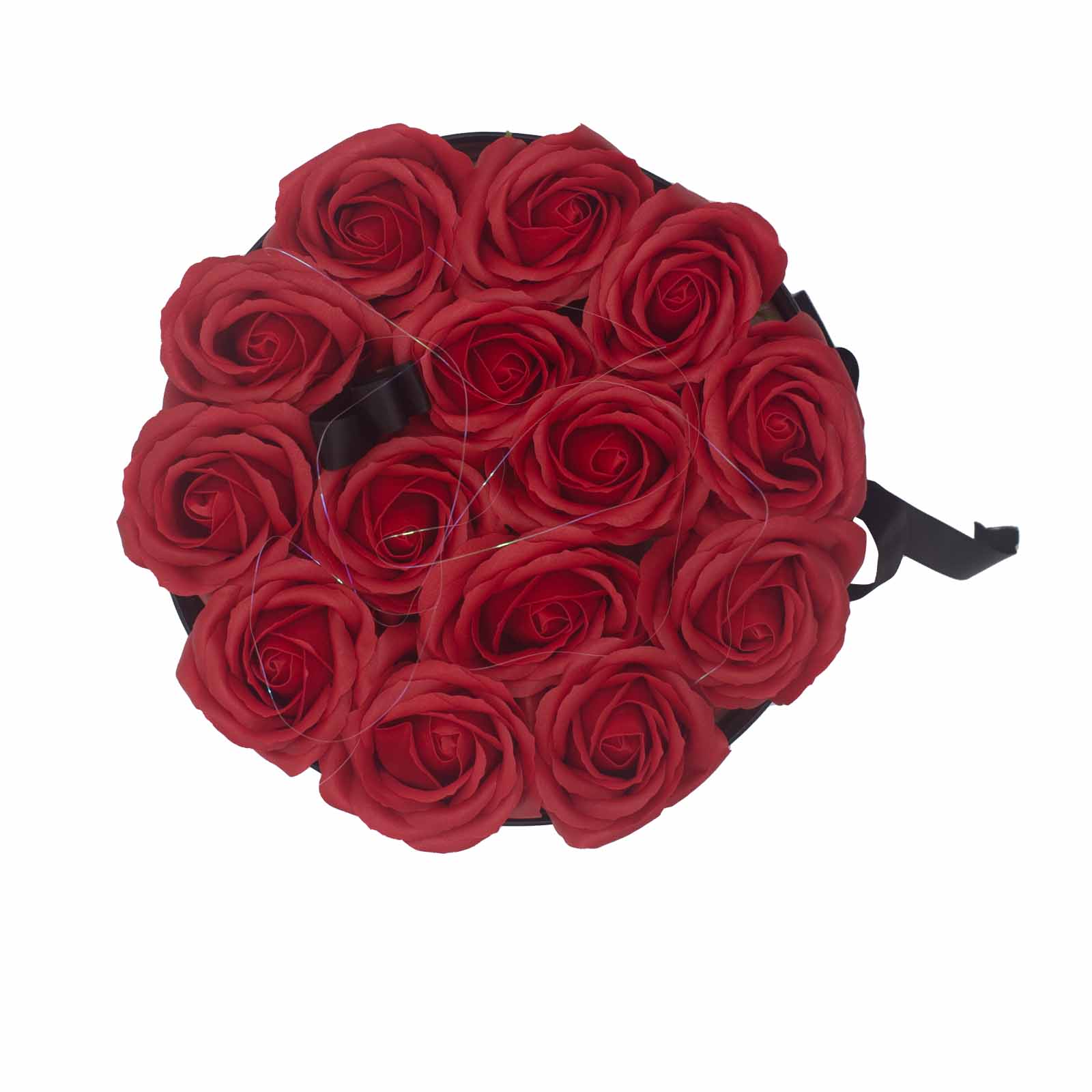 Soap Flower Gift Bouquet - 14 Red Roses - Round - best price from Maltashopper.com GSFB-03