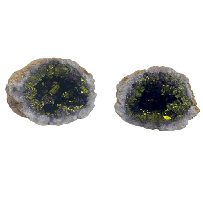 Coloured Calsite Geodes - Natural Rock - Purple & Gold - best price from Maltashopper.com CCGEO-06