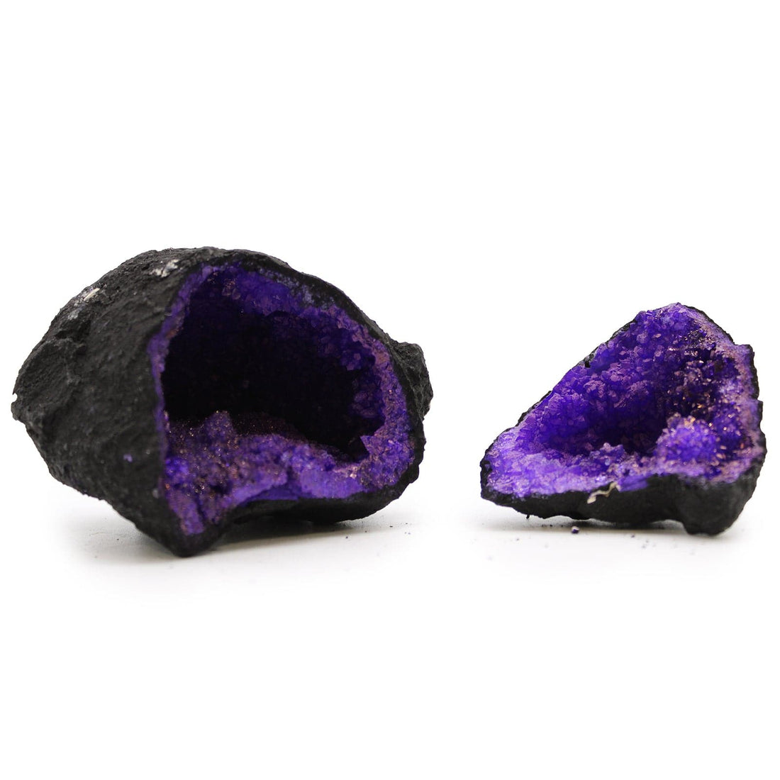 Coloured Calsite Geodes - Black Rock - Purple - best price from Maltashopper.com CCGEO-02