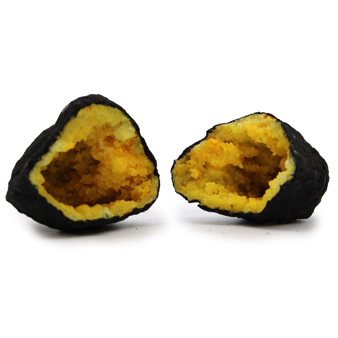 Coloured Calsite Geodes - Black Rock - Yellow - best price from Maltashopper.com CCGEO-03