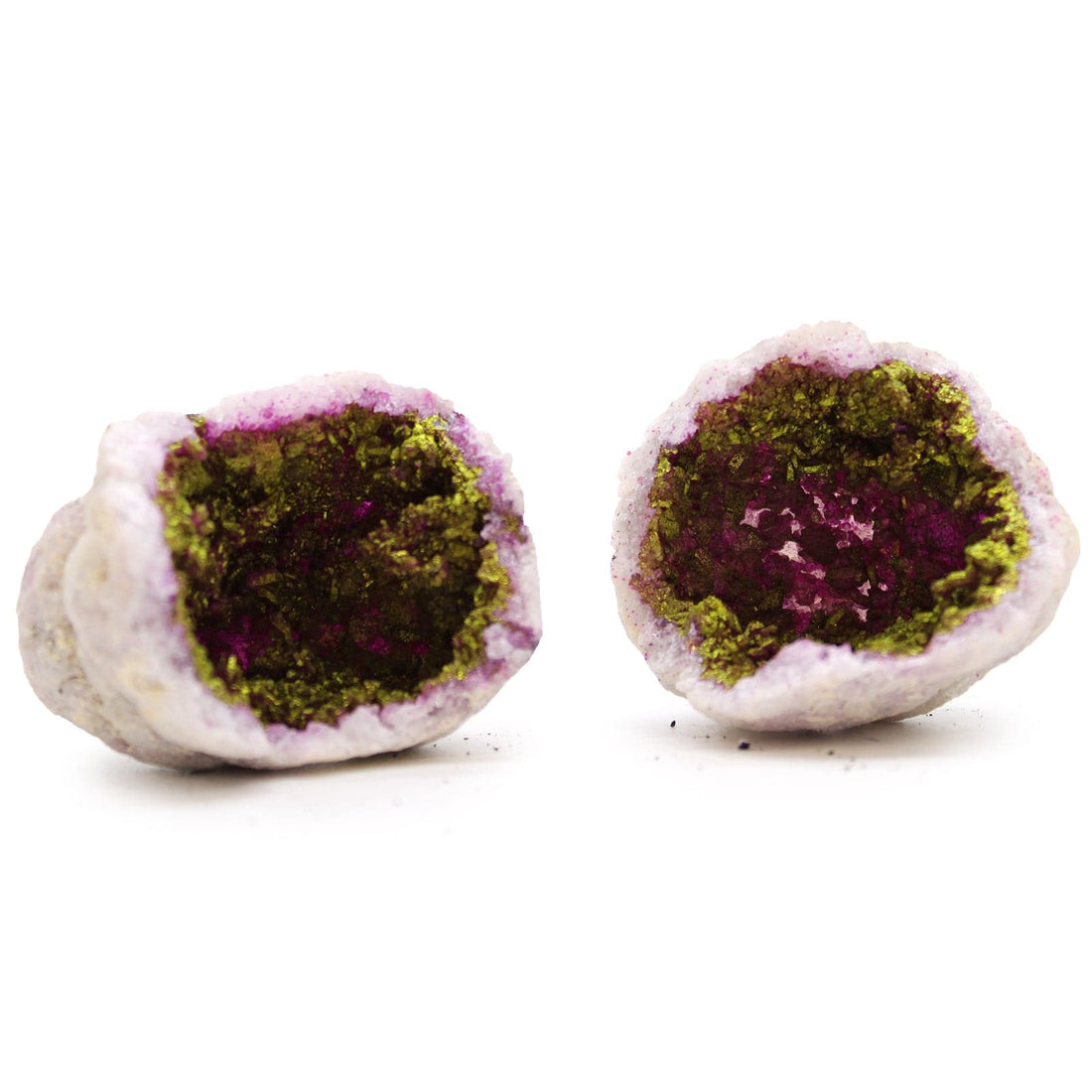 Coloured Calsite Geodes - Natural Rock - Pink & Gold - best price from Maltashopper.com CCGEO-05