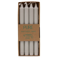 Pure Natural Wax Dinner Candle 25x2.3 - Silver Grey - best price from Maltashopper.com PUREC-02