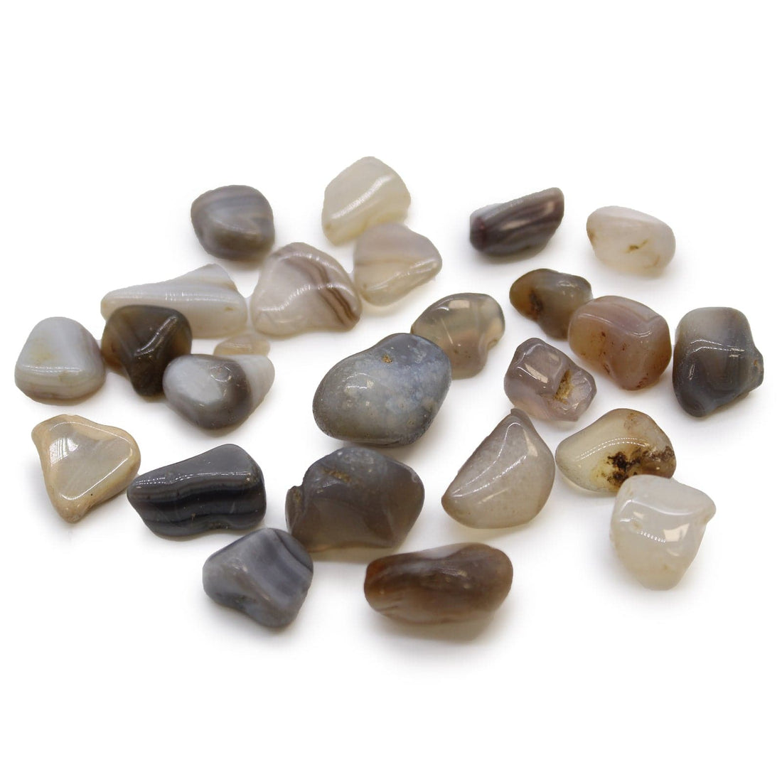 Small African Tumble Stones - Grey Agate - Botswana - best price from Maltashopper.com ATUMBLES-01