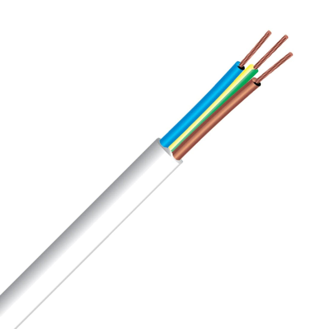 HANK ELECTRICAL CABLE H05VV-F 10 M 3X0.75 WHITE - best price from Maltashopper.com BR420202050