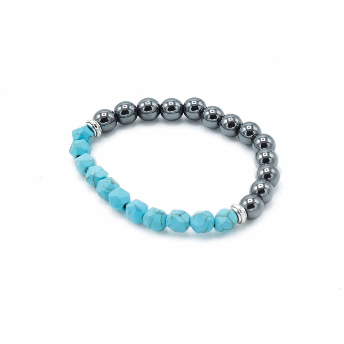 Faceted Gemstone Bracelet - Magnetic Turquoise - best price from Maltashopper.com FGEMB-09
