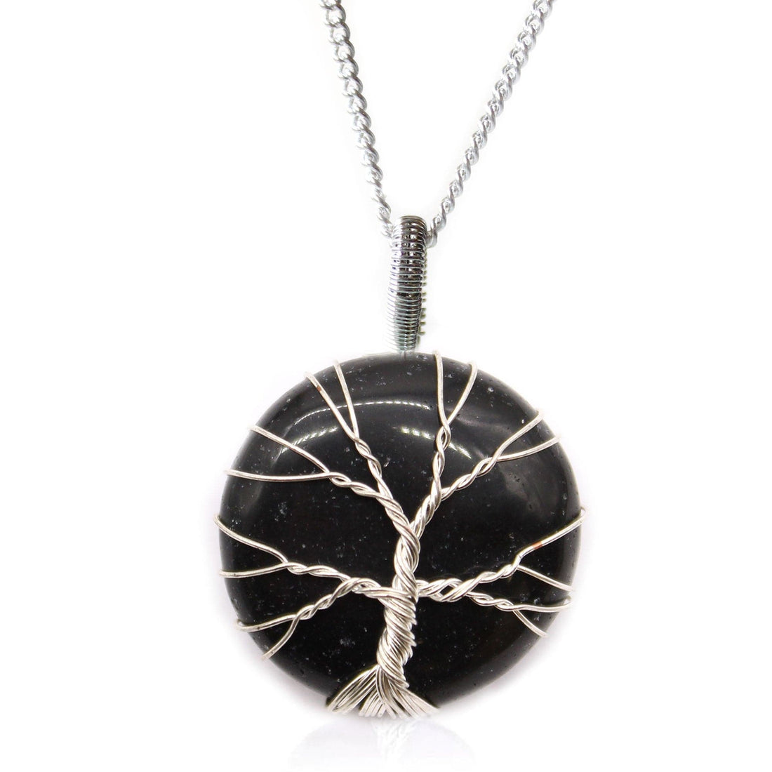Tree of Life Gemstone Necklace - Black Onyx - best price from Maltashopper.com IGJ-04