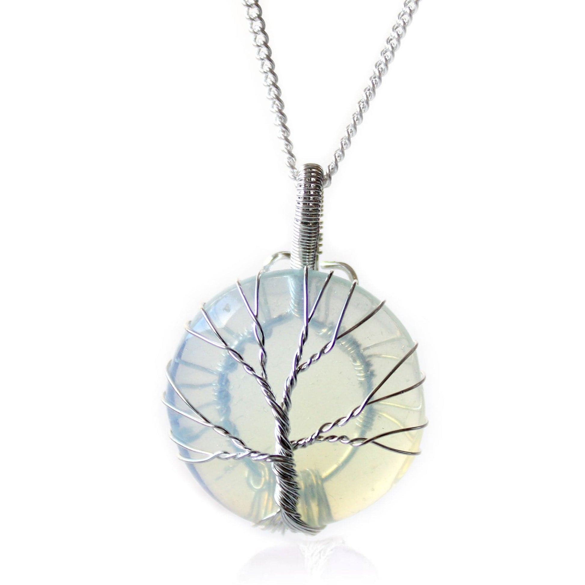 Tree of Life Gemstone Necklace - Opalite - best price from Maltashopper.com IGJ-05
