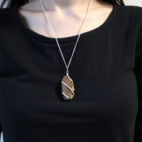 Cascade Wrapped Gemstone Necklace - Rough Tiger Eye - best price from Maltashopper.com IGJ-12