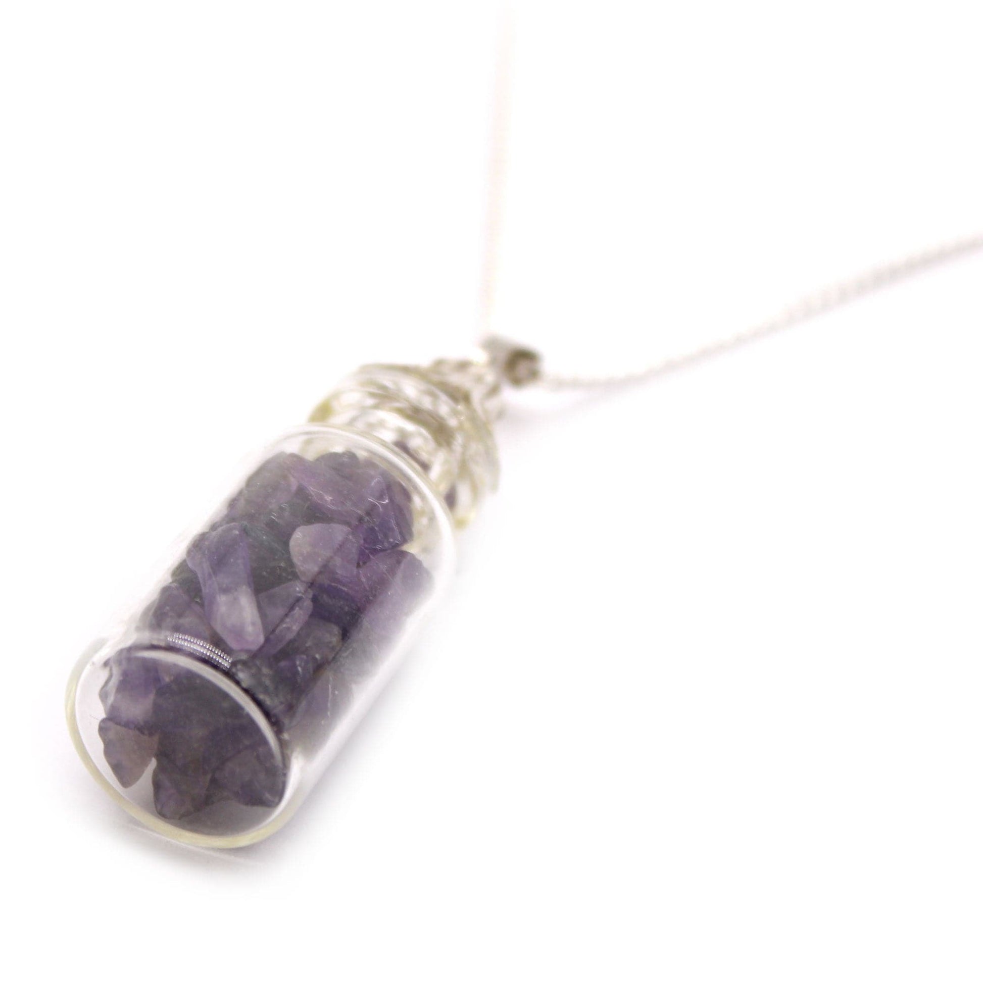 Bottled Gemstones Necklace - Amethyst - best price from Maltashopper.com IGJ-18