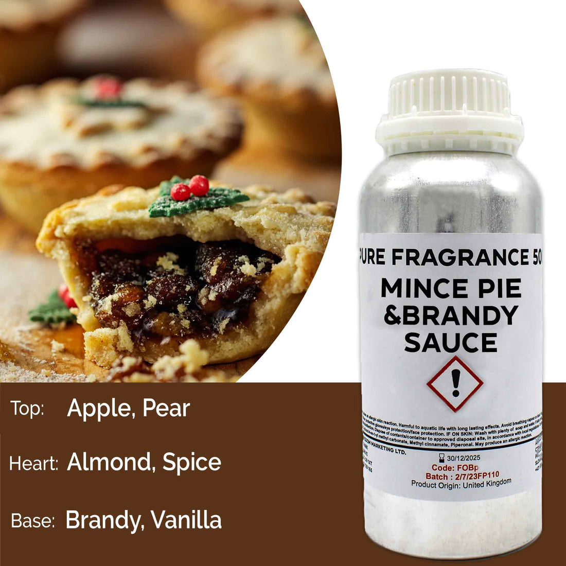 Mince Pie And Brandy Sauce Pure Fragrance Oil - 500ml
