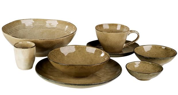 Casa EARTH SAND Deep plate light brown H 6.4 cm - Ø 20 cm