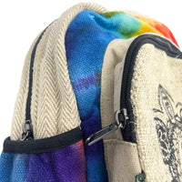 Tiedye Hemp Medium Backpack - 7 Chakra - best price from Maltashopper.com HEMPB-30
