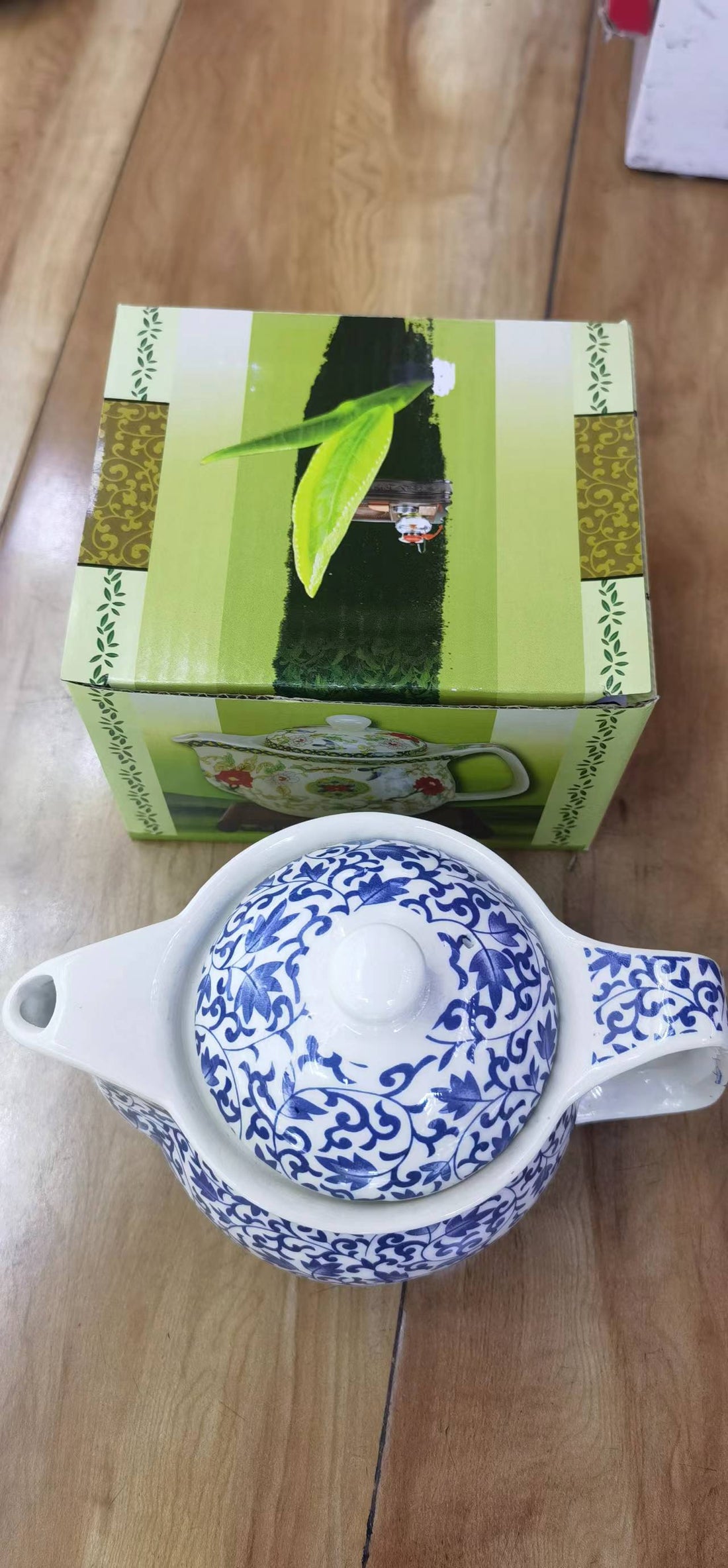Small Herbal Teapot - Blue Pattern