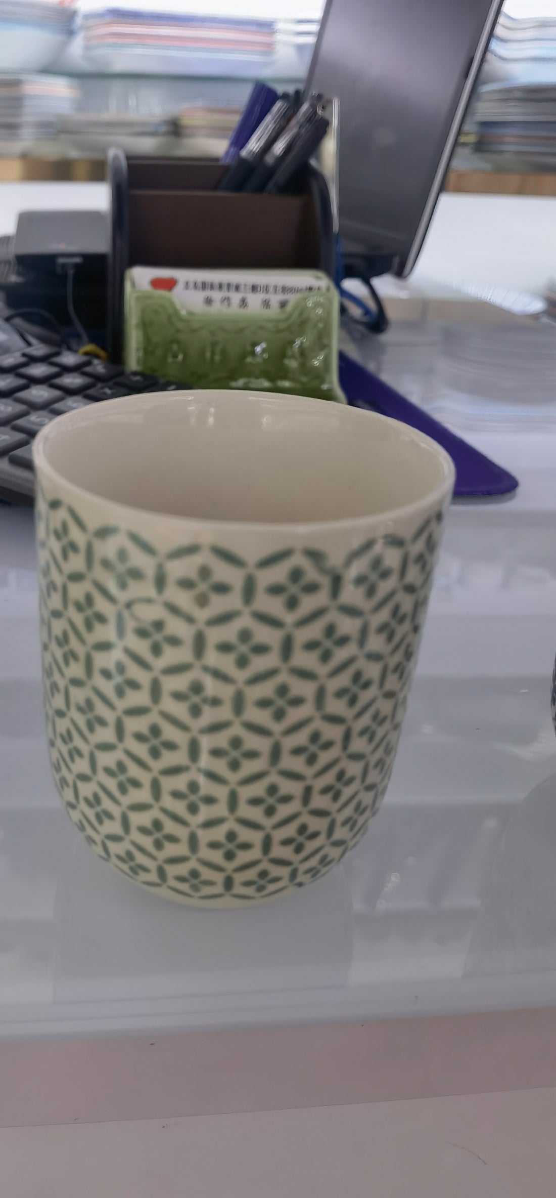 Herbal Tea Cups - Green Mosiac