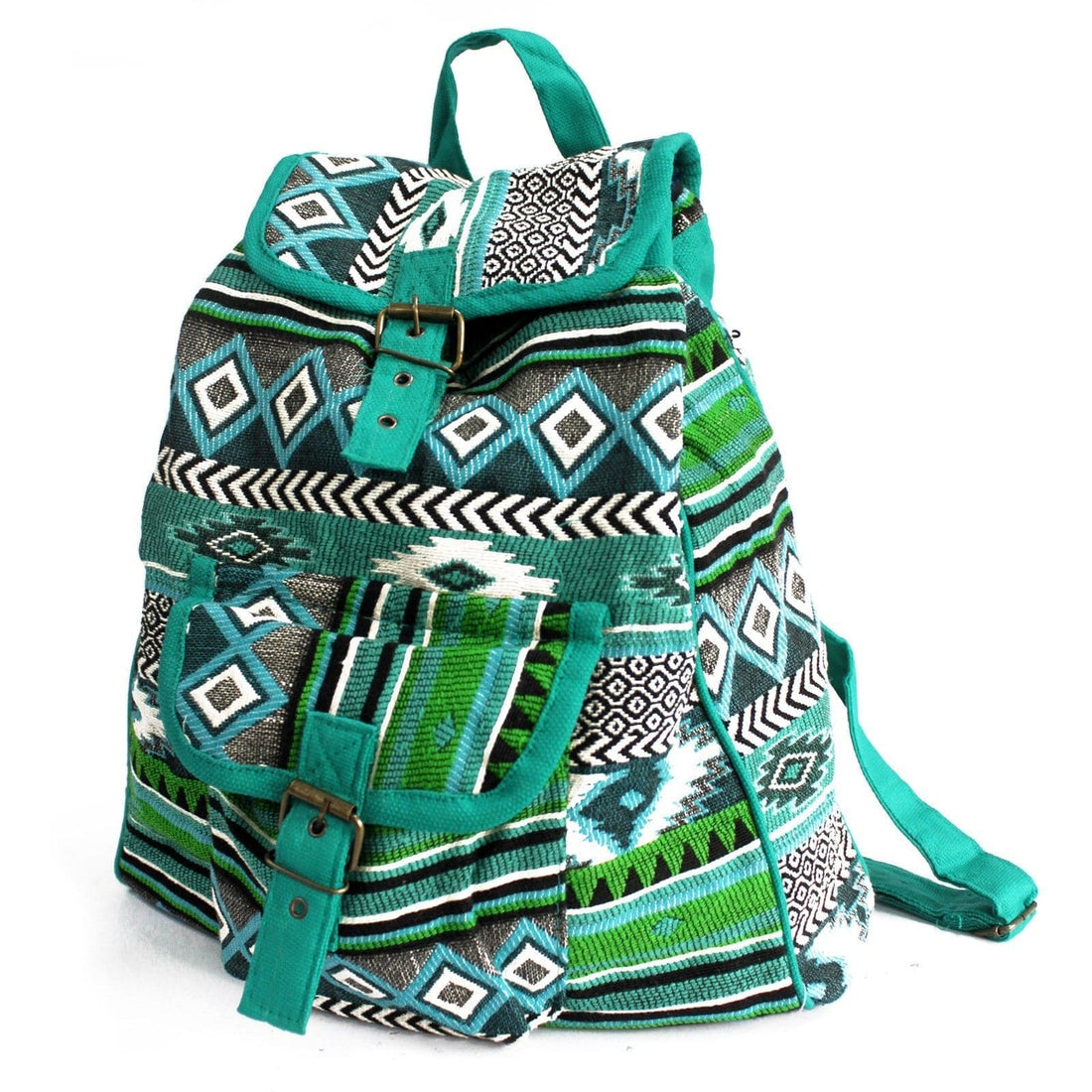 Jacquard Bag - Teal Backpack - best price from Maltashopper.com JNS-01