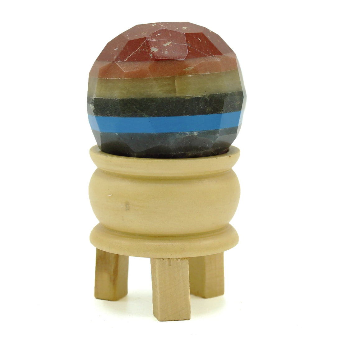 Gemstone Faceted Healing Ball & Stand - Seven Chakra - best price from Maltashopper.com GHB-01