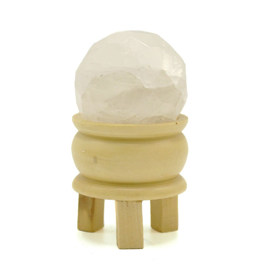 Gemstone Faceted Healing Ball & Stand - Rock Quartz - best price from Maltashopper.com GHB-04