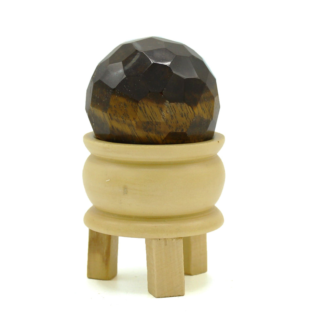 Gemstone Faceted Healing Ball & Stand - Tigereye - best price from Maltashopper.com GHB-05