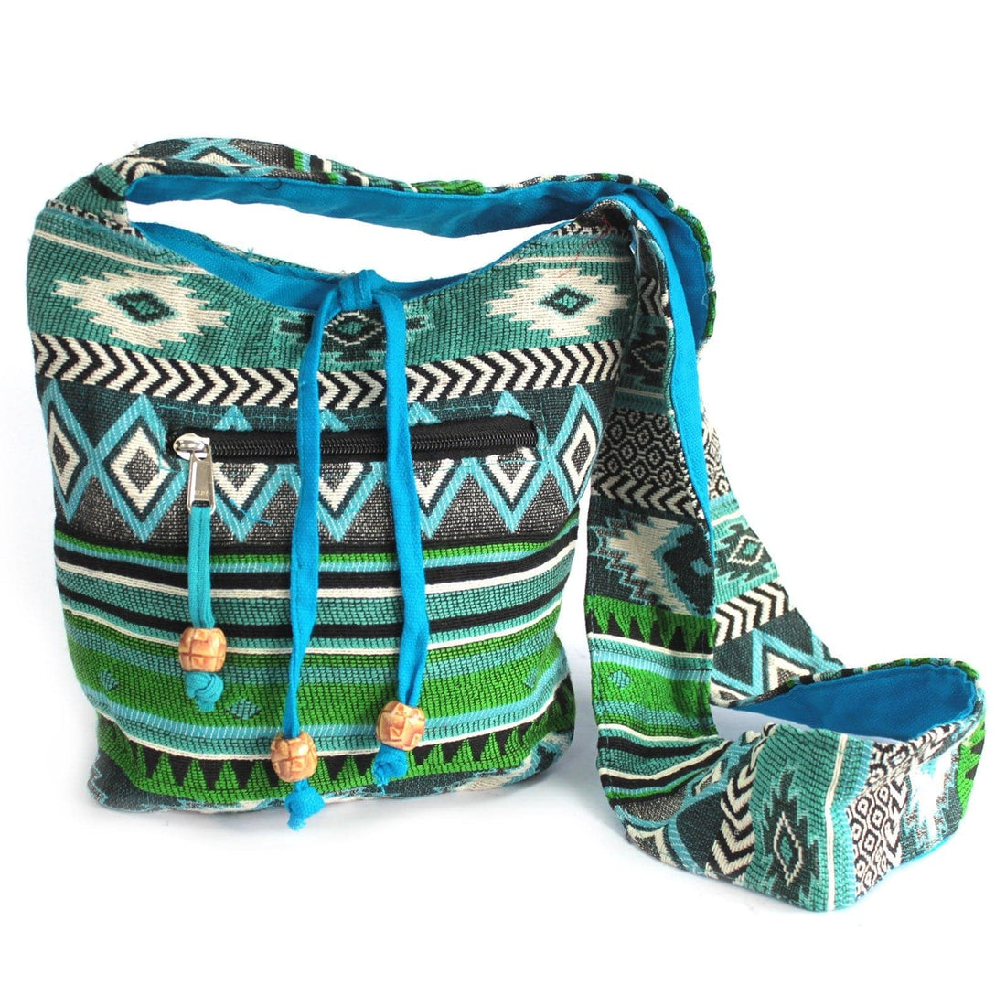 Jacquard Bag - Teal Sling Bag - best price from Maltashopper.com JNS-04