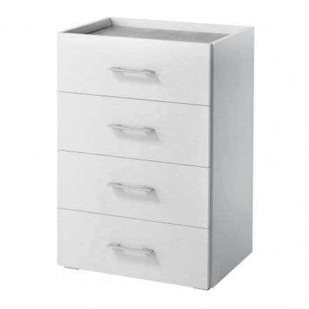 drawer cabinet 4 drawers w50xd40xh87cm in white melamine wood - best price from Maltashopper.com BR440001505