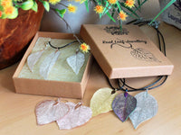 Necklace & Earring Set - Bravery Leaf - Pink Gold - best price from Maltashopper.com POT-03