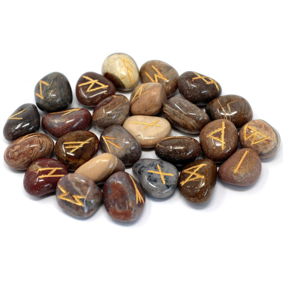 Runes Stone Set in Pouch - Fancy Jasper - best price from Maltashopper.com RUNE-30
