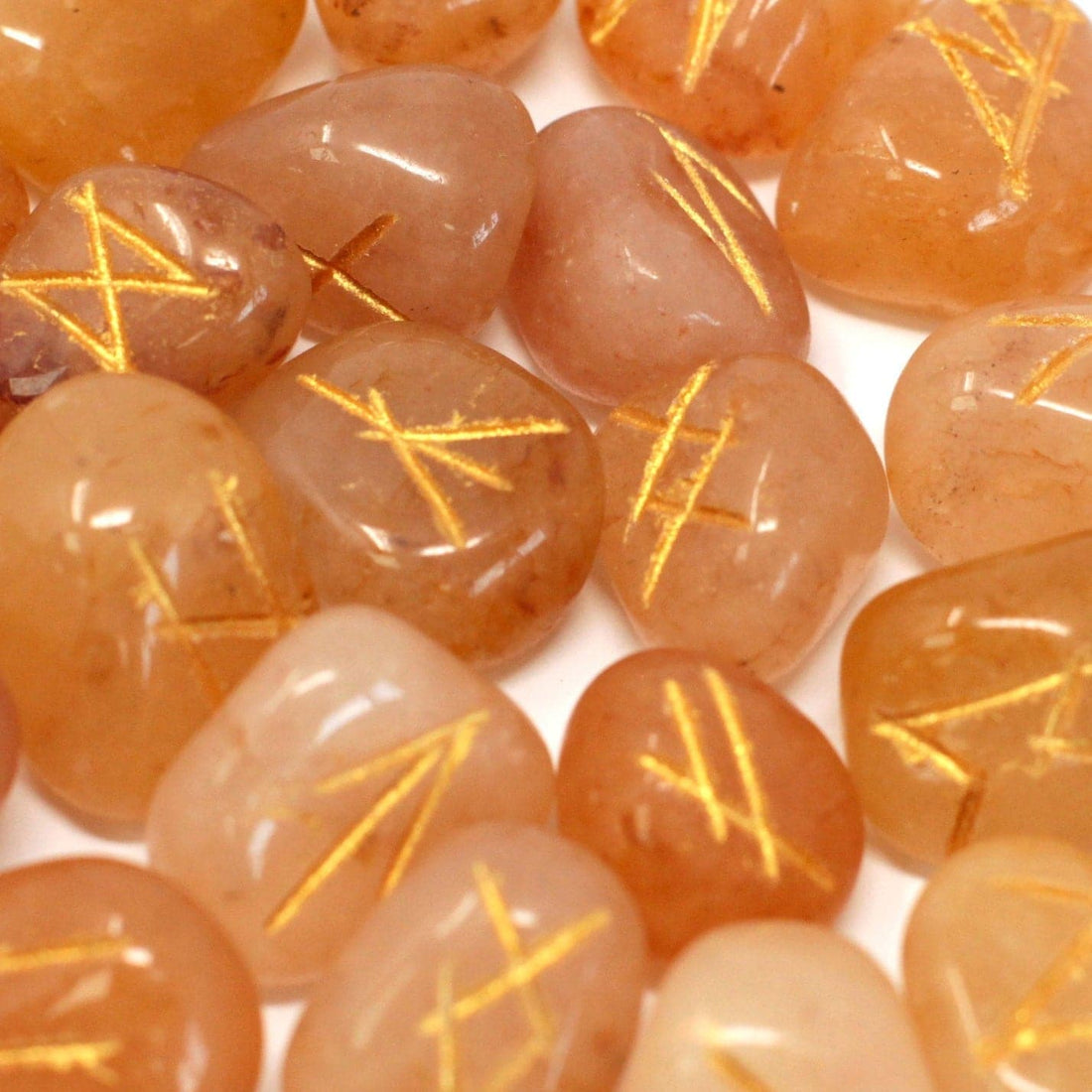 Runes Stone Set in Pouch - Yellow Aventurine - best price from Maltashopper.com RUNE-38