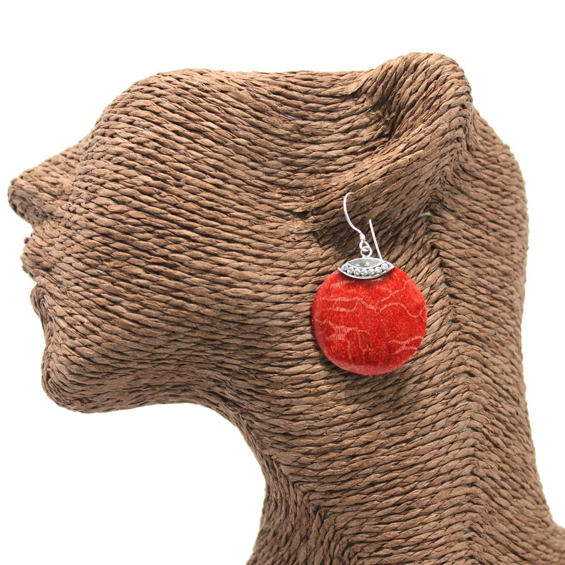 Coral Style 925 Silver Earrings - Classic Disc - best price from Maltashopper.com SEAR-01