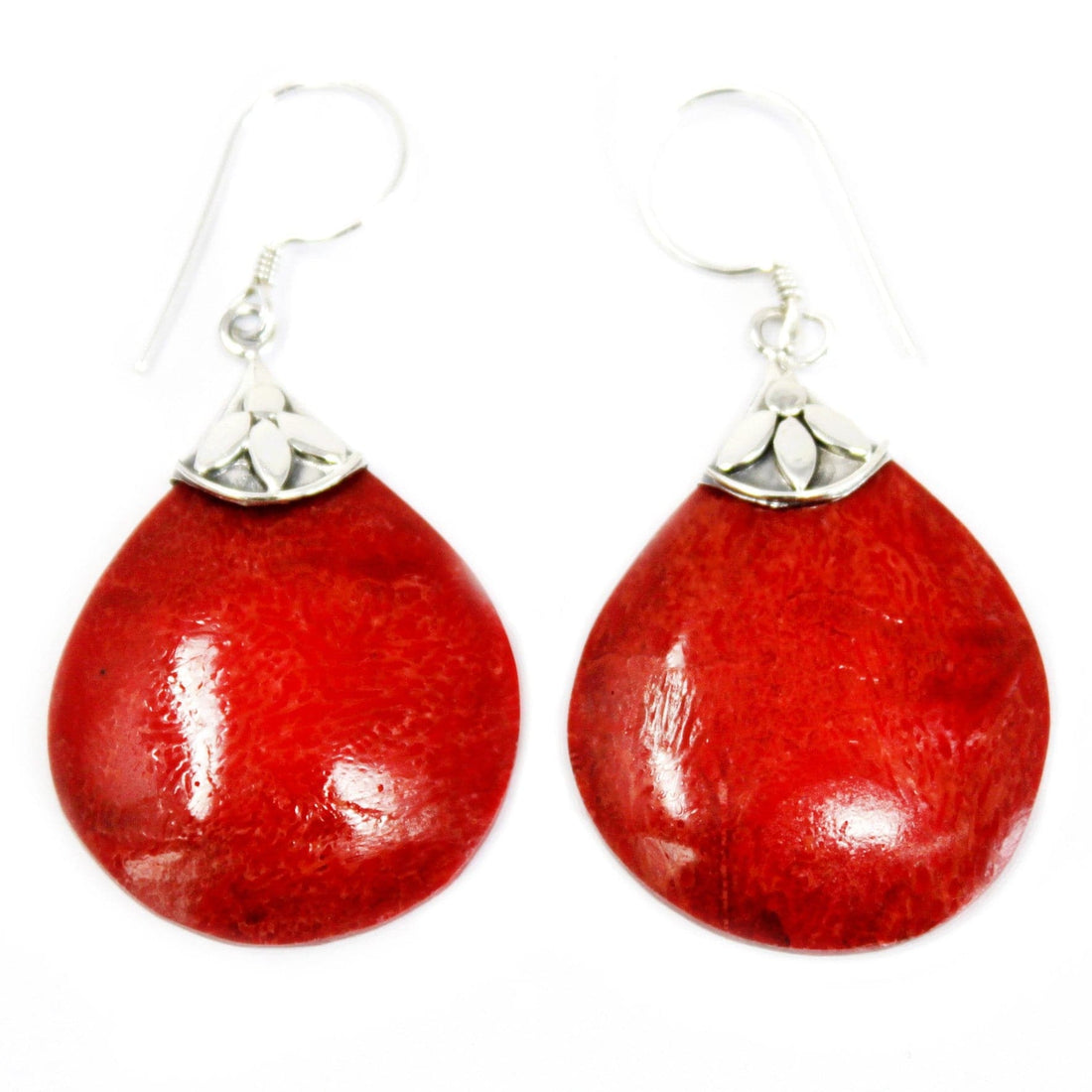 Coral Style 925 Silver Earring - Ball Drops - best price from Maltashopper.com SEAR-10