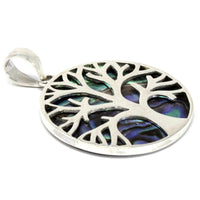 Tree of Life Silver Pendent 30mm - Abalone - best price from Maltashopper.com TOLSP-02