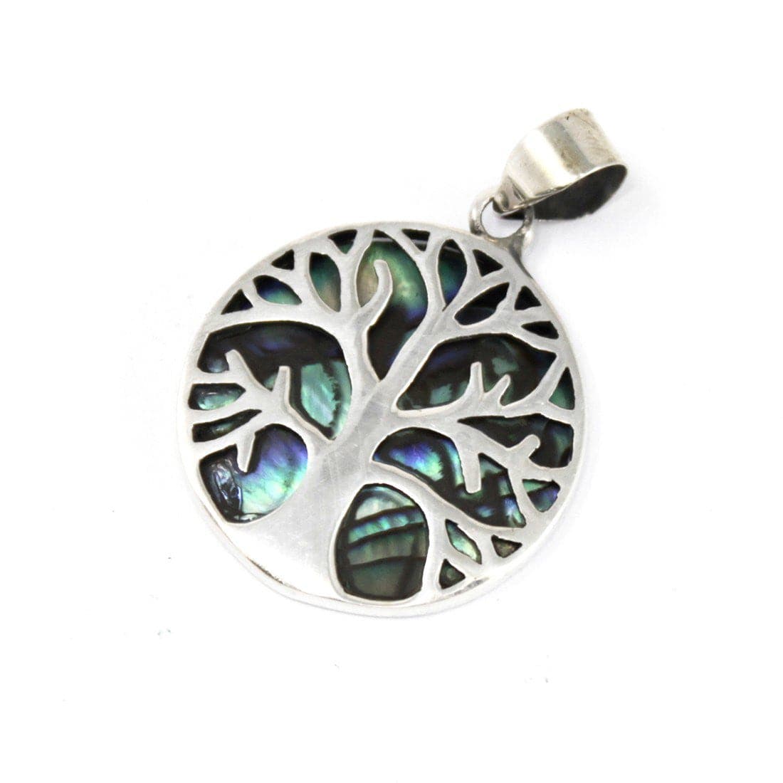 Tree of Life Silver Pendent 22mm - Abalone - best price from Maltashopper.com TOLSP-05