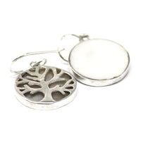Tree of Life Silver Earrings 15mm - Mother of Pearl - best price from Maltashopper.com TOLSP-09