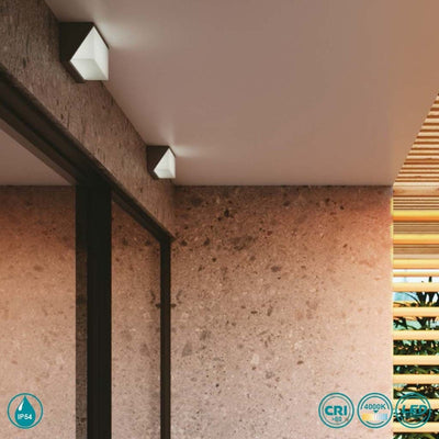 Bricocenter LUXON ALUMINIUM WALL LIGHT GREY 25X11X9,5CM LED 12W NATURAL LIGHT IP54