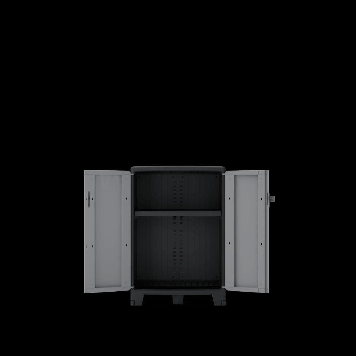 LOW RESIN CUPBOARD 93X65X39CM BLACK GREY SPACEO - best price from Maltashopper.com BR440002905