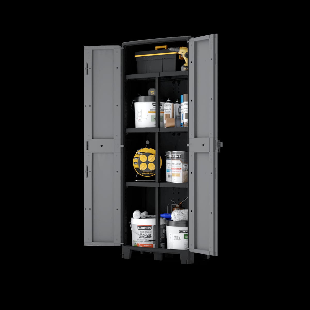 Bricocenter HIGH RESIN CUPBOARD 180X65X39CM BLACK GREY SPACEO