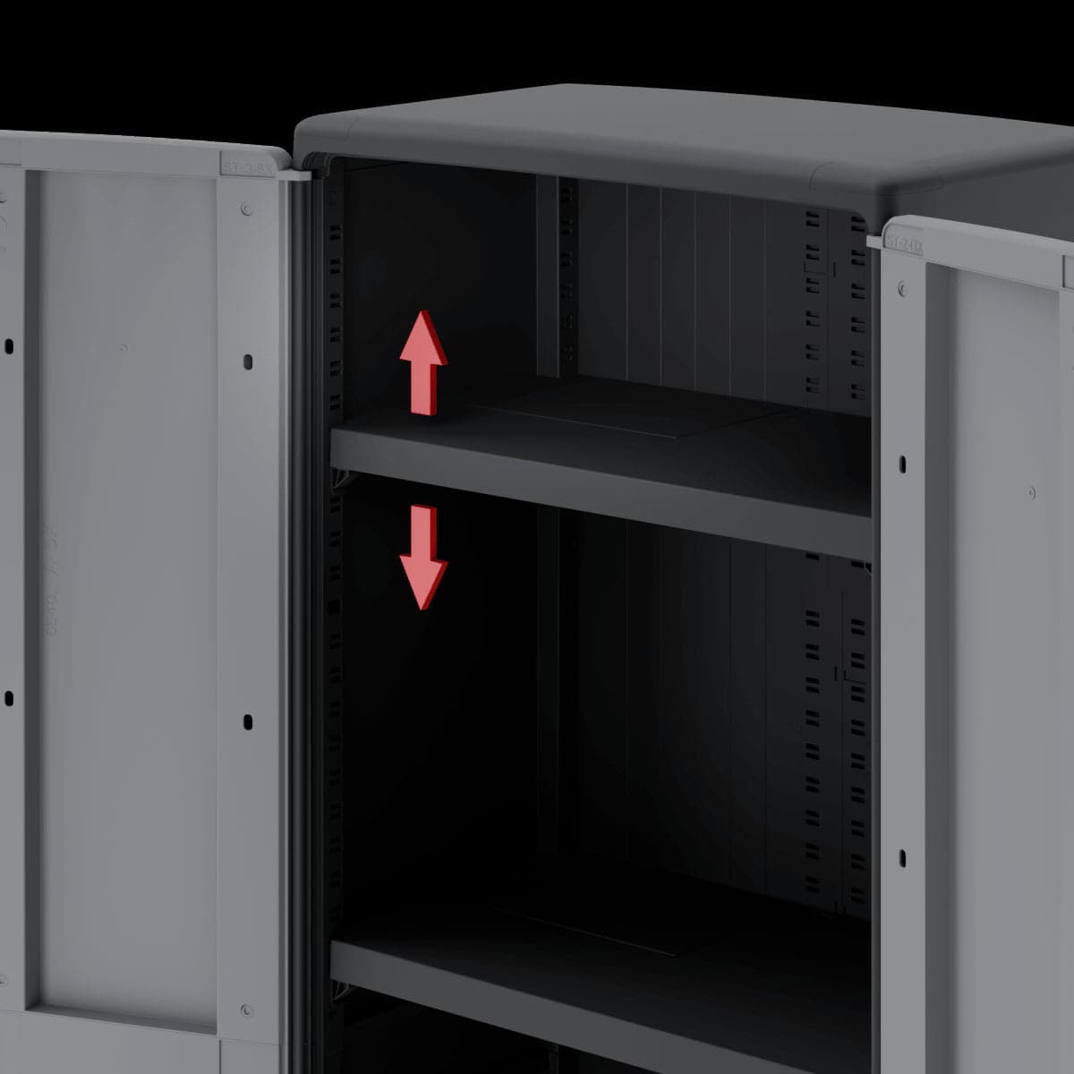 Bricocenter HIGH RESIN CUPBOARD 180X65X39CM BLACK GREY SPACEO