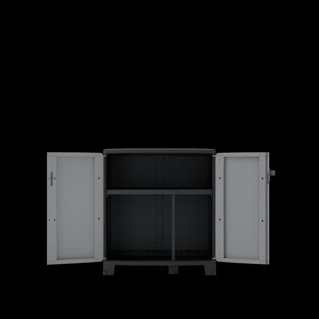 LOW RESIN CABINET XL 93X85X52CM BLACK GREY SPACEO - best price from Maltashopper.com BR440002907